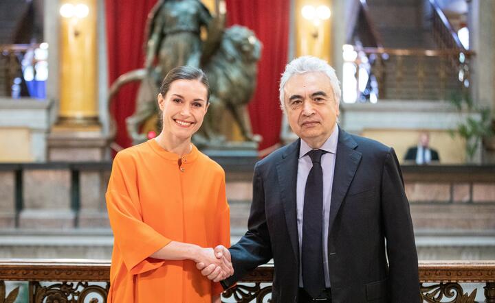 szef Międzynarodowej Agencji Energetycznej Fatih Birol z premier Finlandii Sanną Marin / autor: Fatih Birol/ Tt