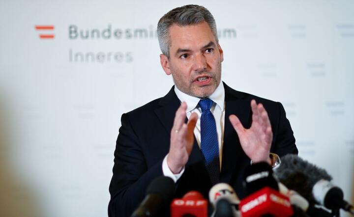 Szef MSW Austrii Karl Nehammer / autor: PAP/EPA/CHRISTIAN BRUNA
