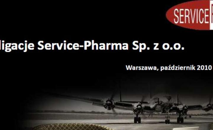Pierwsza strona prezentacji Noble Securities na temat Service-Pharma