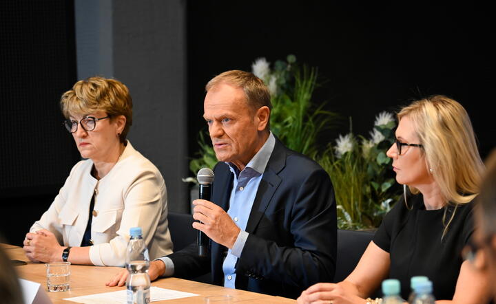 marszałek województwa lubuskiego Elżbieta Polak (L) i Donald Tusk, przewodniczący PO / autor: fotoserwis PAP