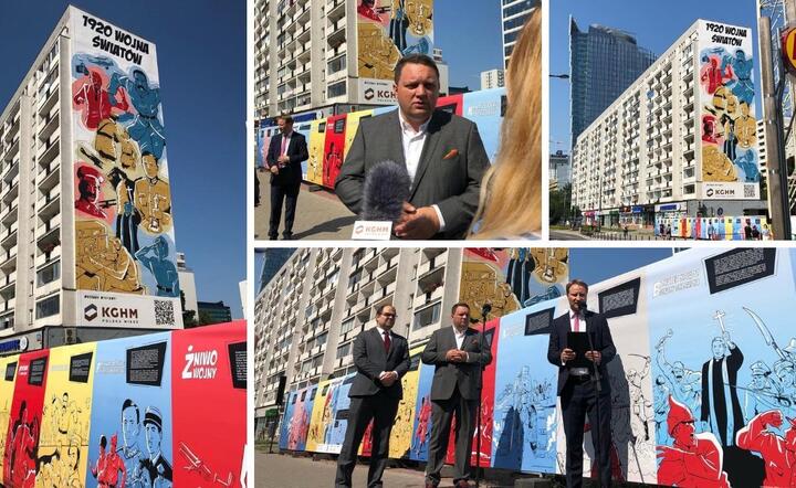 Symboliczny mural o Bitwie Warszawskiej w centrum Warszawy [GALERIA]