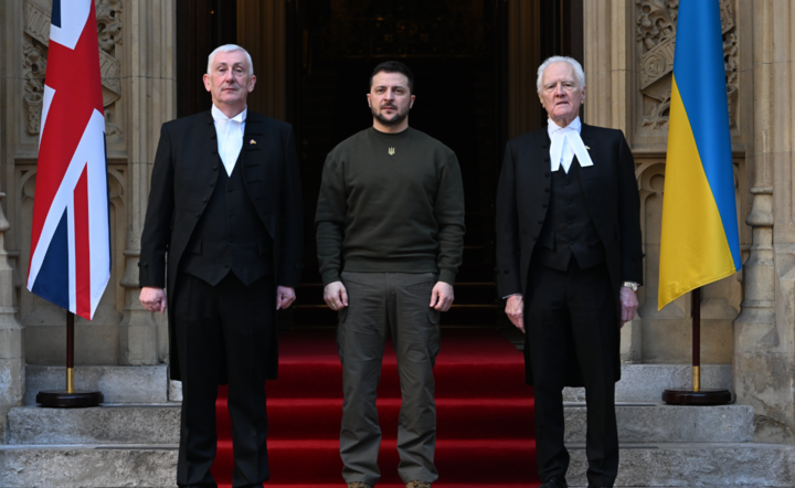 prezydent Ukrainy Wołodymyr Zełenski w Londynie / autor: PAP/EPA/UK PARLIAMENT/JESSICA TAYLOR HANDOUT