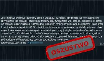 Ciąg dalszy oszustw "na rekrutację"