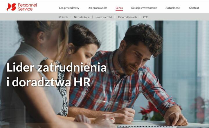 Personnel Service - screen strony internetowej / autor: https://personnelservice.pl/