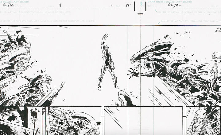 Leonardi Rick - Green Lantern vs. Aliens, 2000, Źródło: aukcje.agraart.pl