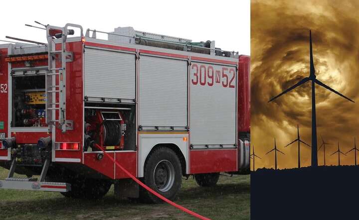 Płonie turbina wiatrowa! "Pożar trudny do ugaszenia"