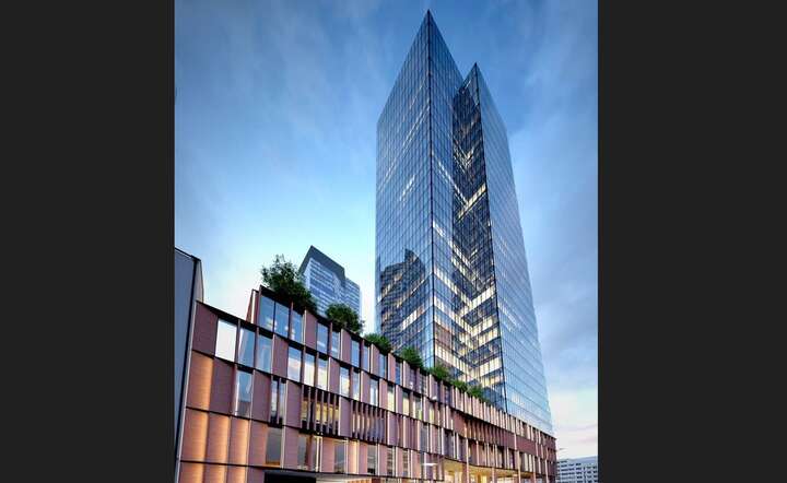 Chopin Tower powstanie u zbiegu ulic Wroniej i Grzybowskiej na warszawskiej Woli. Ma mieć ok. 130 m wysokości / autor: materiały prasowe Ghelamco