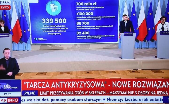 Konferencja nt. Tarczy Antykryzysowej / autor: PAP/Piotr Nowak