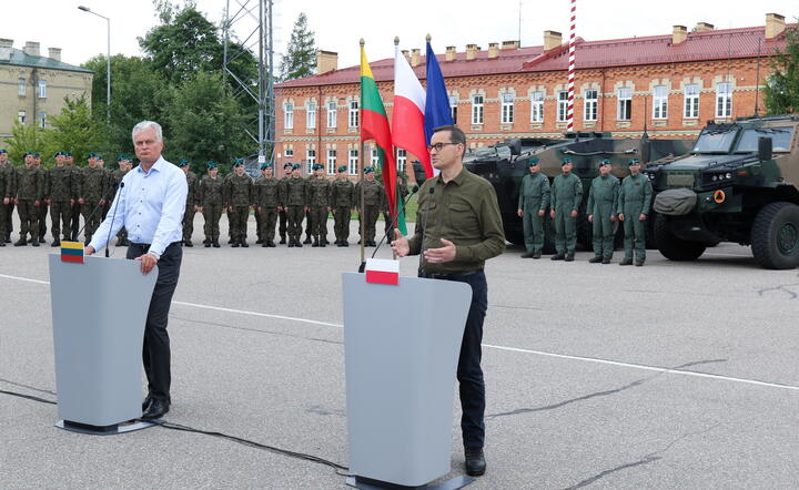 Gitanas Nauseda i Mateusz Morawiecki / autor: PAP