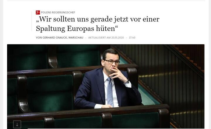Premier Mateusz Morawiecki / autor: fot. FAZ/internet
