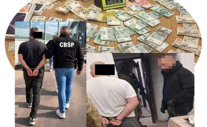 Zatrzymanie oszustów i ujawnione przy nich mienie. / autor: CBŚ, montaż GS