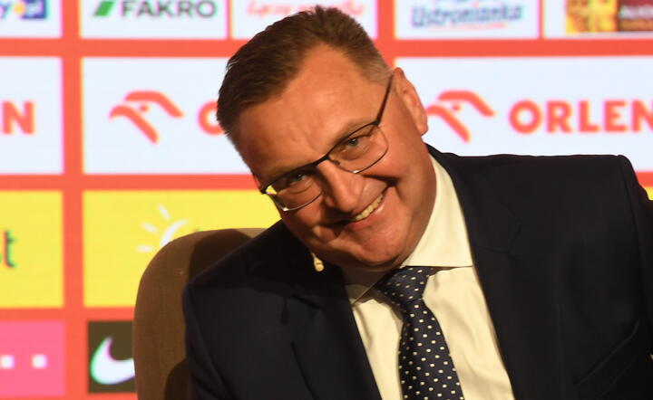 trener piłkarskiej reprezentacji Polski Czesław Michniewicz podczas ogłoszenia kadry na MŚ w Katarze / autor: fotoserwis PAP