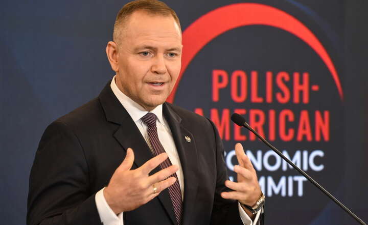 Prezydent RP Karol Nawrocki podczas wystąpienia w trakcie Polish-American Economic Summit w Instytucie Pileckiego w Nowym Jorku / autor: PAP