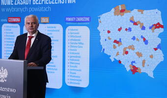 Nowa mapa MZ: 17 powiatów w strefie czerwonej