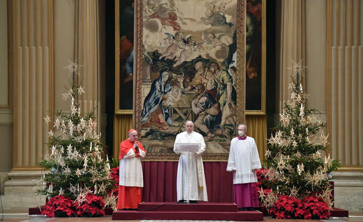 Papież Franciszek w Auli Błogosławieństw / autor: PAP/EPA