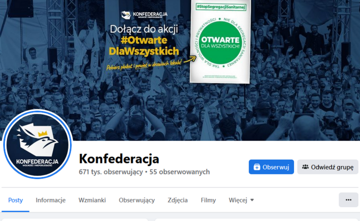 strona Konfederacji na Facebooku / autor: Facebook/Konfederacja