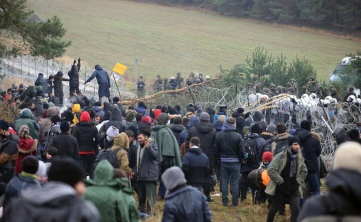 skupisko migrantów na granicy polsko-białoruskiej / autor: Marzena Nykiel/Twitter