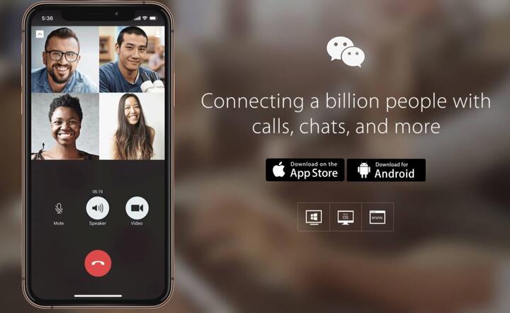 Internetowa strona startowa portalu aplikacji WeChat / autor: Internet