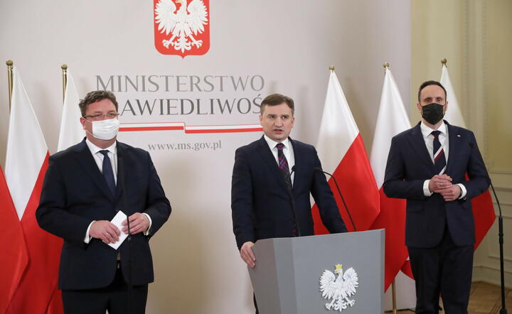 Zbigniew Ziobro podczas konferencji prasowej / autor: PAP