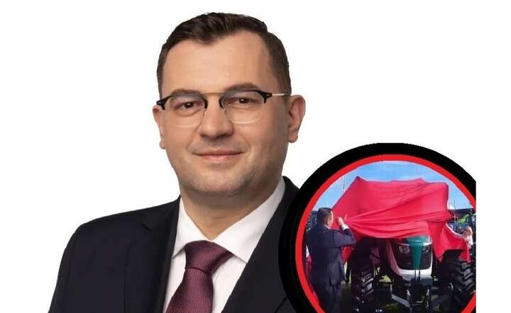 Minister rolnictwa Stefan Krajewski i jego „występ” podczas targów Agro Show 2026. / autor: Sejm.gov.pl, Facebook/Tomasz Zieliński (poseł PiS), montaż GS