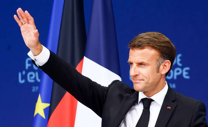 Prezydent Francji Emmanuel Macron w czasie wizyty w Niemczech / autor: PAP/EPA/FILIP SINGER