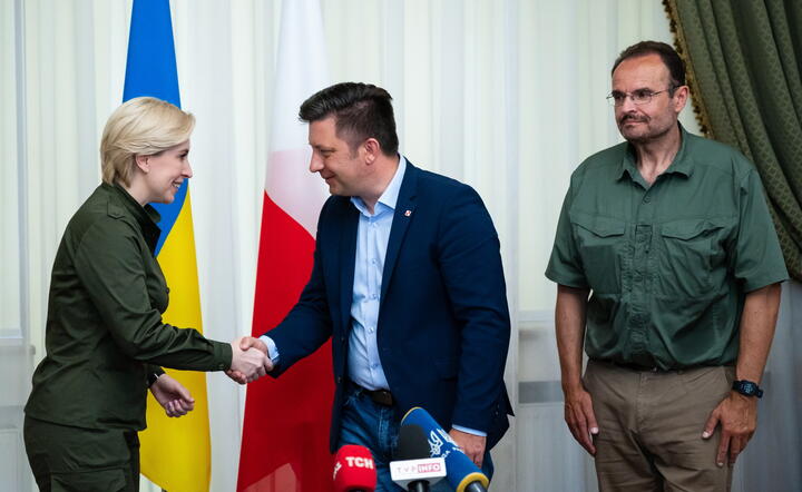Iryna Wereszczuk, Michał Dworczyk i Rafał Dzięciołowski / autor: PAP