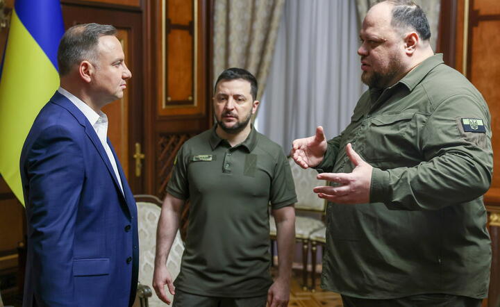 Andrzej Duda, Wołodymyr Zelensky i Rusłan Stefanczuk / autor: PAP/EPA