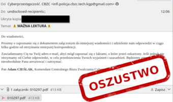 Przestępcy podszywają się pod komendanta CBZC