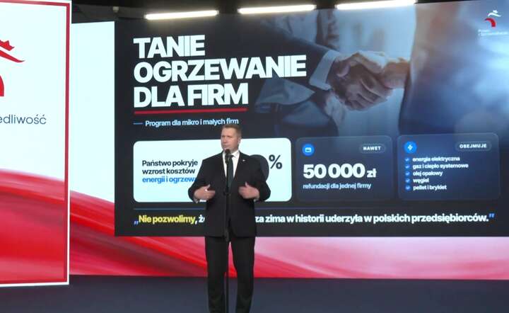 Wiceprezes PiS Przemysław Czarnek na konferencji w sprawie wsparcia dla firm / autor: materiały prasowe PiS / X @pisorg - screen