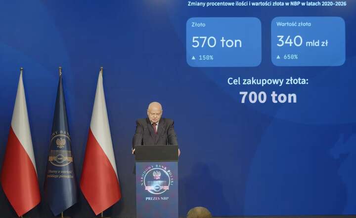 Prezes NBP Adam Glapiński na konferencji prasowej, 11 marca 2026 r. / autor: YT @nbppl - screen