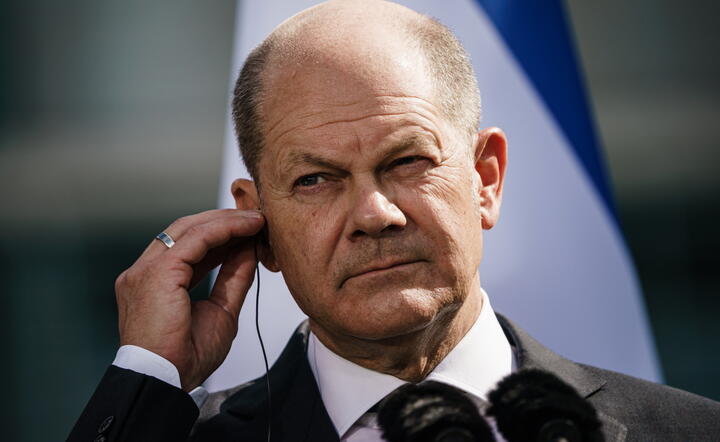 Kanclerz Niemiec podczas wozyty premiera Izraela w Berlinie, 12.09.2022 / autor: EPA/PAP