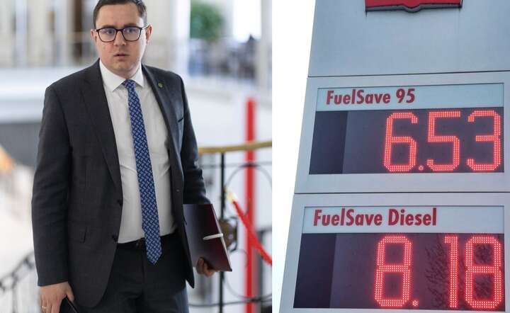 Minister Miłosz Motyka chwali się sukcesem programu CPN, tymczasem według wyliczeń Reflex skali roku diesel jest dziś droższy o 34 proc., a benzyna około 12 proc. / autor: Fratria / LS + KK