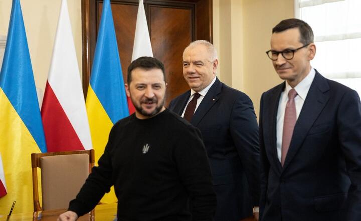 Wołodymyr Zełenski, Jacek Sasin, Mateusz Morawiecki / autor: Materiały prasowe