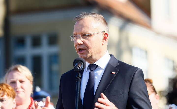 Prezydent Andrzej Duda podczas spotkania z mieszkańcami, 27 bm. w Koninie / autor: PAP/Tomasz Wojtasik