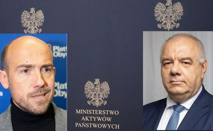 Zarzuty Borysa Budki (L) o nieprawidłowości w SSP są bezpodstawne - Jacek Sasin (P) / autor: Fratria x 3