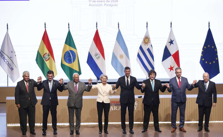 Ceremonia podpisania umowy UE-Mercosur w Asuncion, stolicy Paragwaju, 17 stycznia 2026 / autor: PAP/ EPA/Juan Pablo Pino