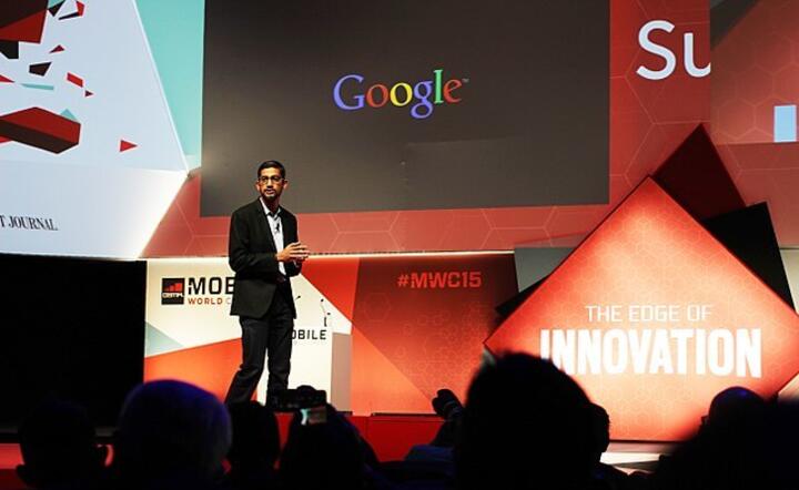 Sundar Pichai na forum Kongresu Mobilnego Świata, Barcelona 2015 / autor: By Maurizio Pesce - https://www.flickr.com/photos/pestoverde/16928752317/, CC BY 2.0, https://commons.wikimedia.org/w/index.php?curid=42249062