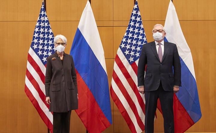 Wendy Sherman i w-ce min. spr. zew. Sergei Ryabkov / autor: EPA/PAP