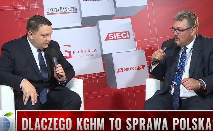 Marcin Chludziński, Prezes KGHM (z lewej) i Maciej Wośko, Redaktor Naczelny 'Gazety Bankowej' (z prawej) / autor: fot. Fratria