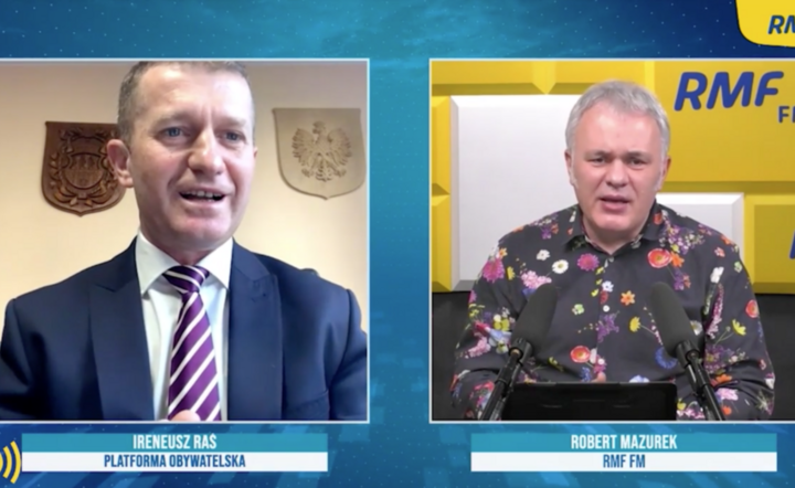polityk PO Ireneusz Raś i red. Robert Mazurek / autor: rmf.fm