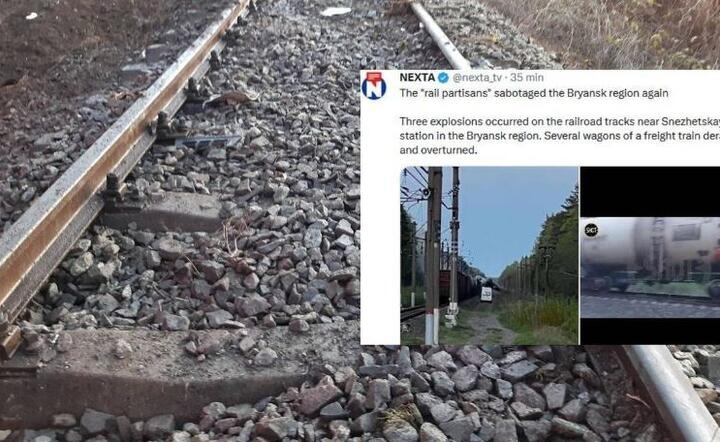 Sabotaż na kolei  / autor: PAP/Mateusz Marek/Twitter Nexta 