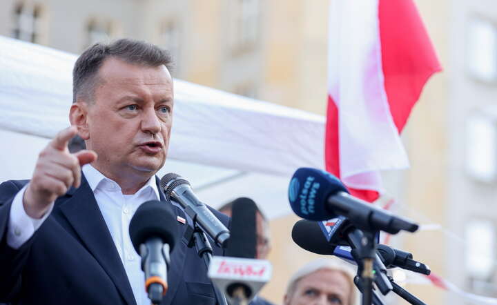 Mariusz Błaszczak podczas demonstracji środowisk patriotycznych w Katowicach. / autor: PAP / Michał Meissner