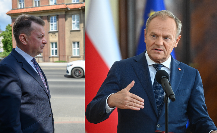 Były wicepremier, były szef MON Mariusz Błaszczak (PiS) i Donald Tusk PO/KO / autor: PAP