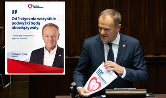 Tusk obiecuje utrzymanie (!) „wszystkich podwyżek”