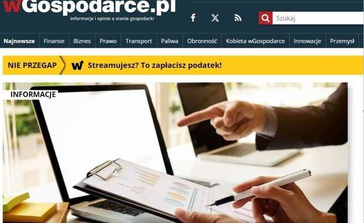 Strona główna wGospodarce.pl / autor: Fratria - screen