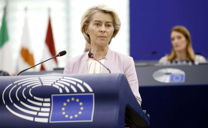 Przewodnicząca Komisji Europejskiej Ursula von der Leyen / autor: PAP/EPA/GUILLAUME HORCAJUELO 