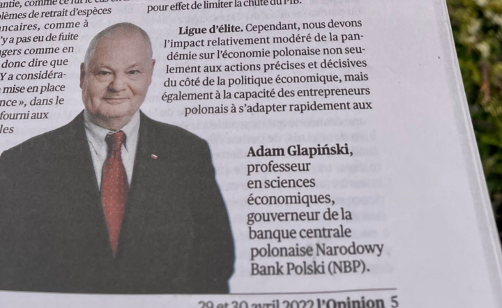 Prezes NBP w L'Opinion / autor: NBP 