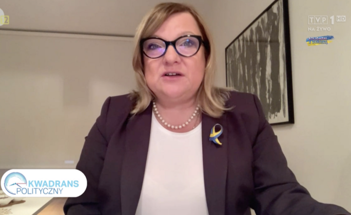 Beata Kempa, poseł do PE, wiceprezes Solidarnej Polski  / autor: TVP1/Kwadrans Polityczny