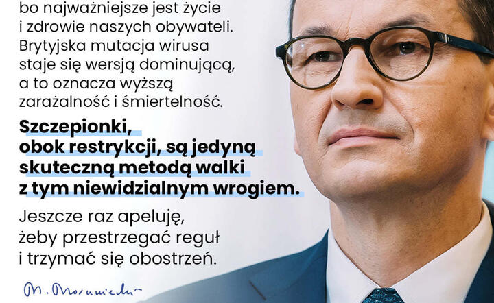 Wpis Premiera Mateusza Morawieckiego / autor: facebook.com/MorawieckiPL