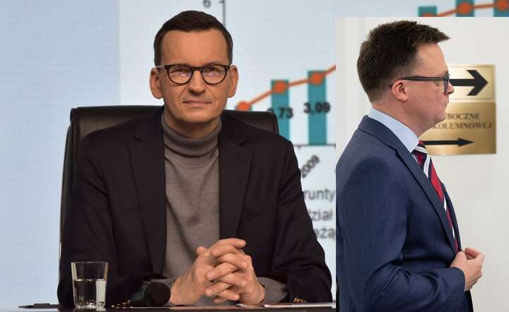 Mateusz Morawiecki odesłał Szymona Hołownie do szkoły w sprawach ekonomii / autor: Fratria x 2